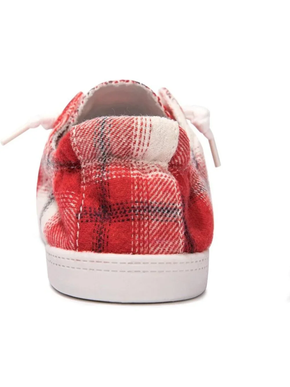 Women's Red Plaid Tennis Shoes Classic Canvas Low Top Athletic Running Sneakers